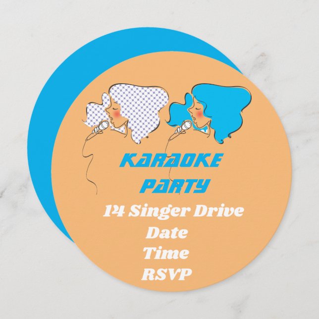 Invitación Grabación de karaoke cantando sobre el tema del fi (Anverso / Reverso)