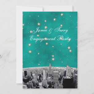 Invitación Grabado en la silueta de la ciudad de Nueva York 2