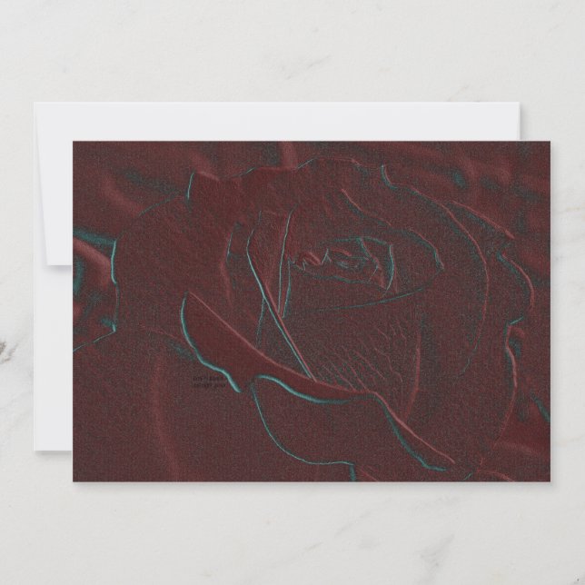 Invitación Grabado en relieve Rosa de Borgoña (Anverso)