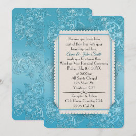 Invitación Grabado en relieve turquesa Vow Boda de renovación