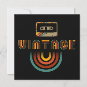 Invitación Grabadora de casete retro vintage