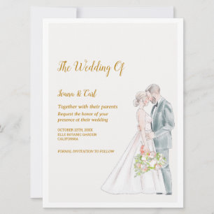 Invitación GRACE Boda de pareja simple