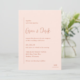 Invitación Grace Peach Modern Boda