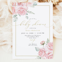 GRACE Rubor Floral and Gold Chica Baby Shower