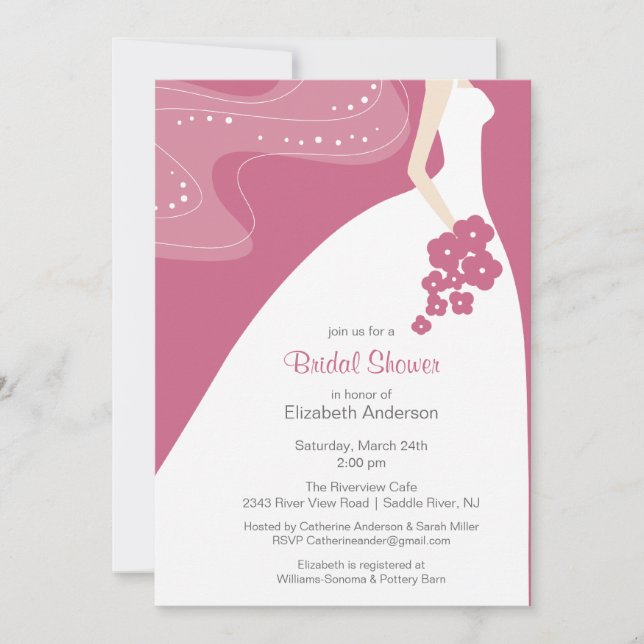 Invitación Graceful Bride Bridal Shower (Anverso)