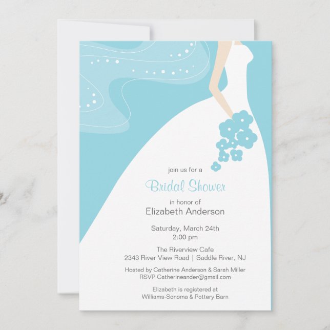 Invitación Graceful Bride Bridal Shower (Anverso)