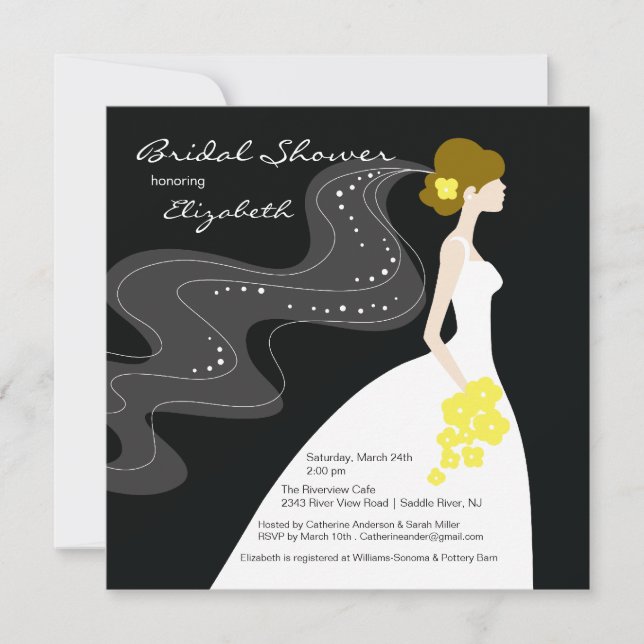 Invitación Graceful Bride Bridal Shower (Anverso)