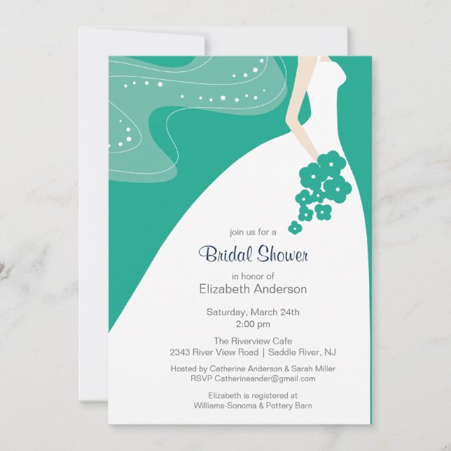 Invitación Graceful Bride Bridal Shower (Anverso)