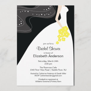 Invitación Graceful Bride Bridal Shower Amarilla