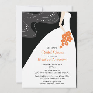 Invitación Graceful Bride Bridal Shower Coral