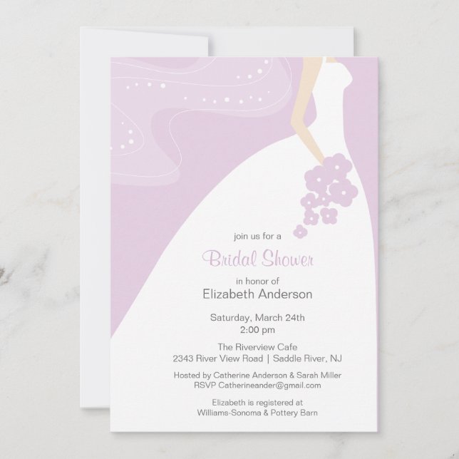 Invitación Graceful Bride Ducha de novia Lechadora de invitac (Anverso)
