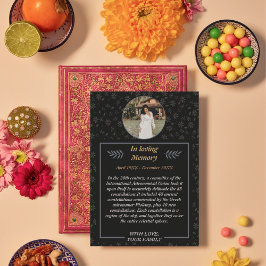 Invitación Graceful Farewell: Funeral floral con foto