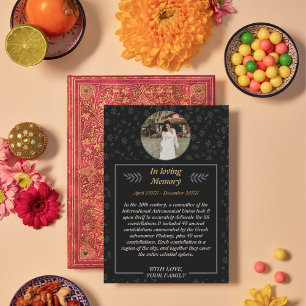 Invitación Graceful Farewell: Funeral floral con foto