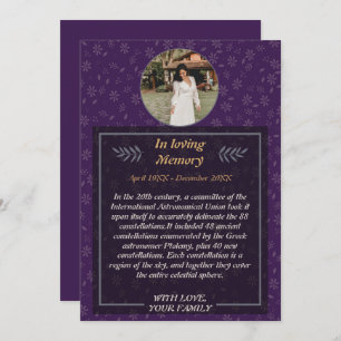 Invitación Graceful Farewell: Funeral floral con foto Invi