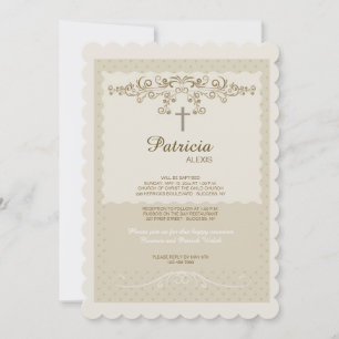 Invitación Graceful Floral Religious Invitation