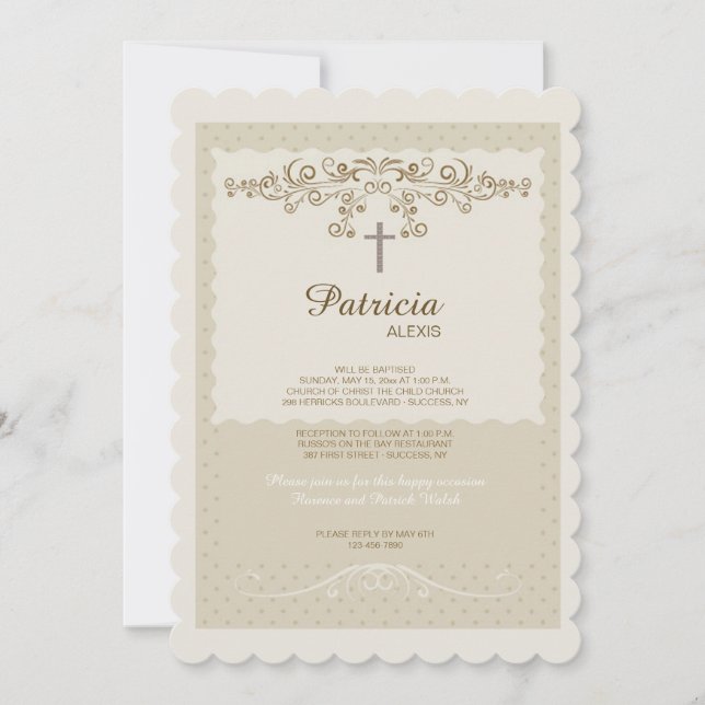 Invitación Graceful Floral Religious Invitation (Anverso)