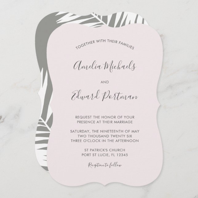 Invitación Graceful Palms Wedting (Anverso / Reverso)