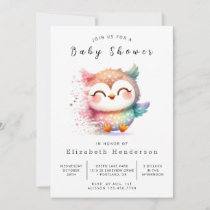 Invitación Graceful Personalizado Owl Baby Shower
