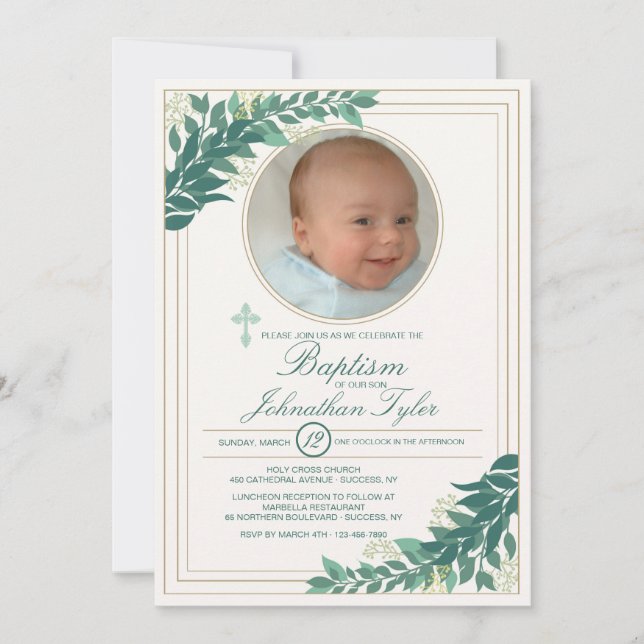 Invitación Graceful Photo Religious (Anverso)