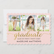 Invitación Graceful Script EDITABLE COLOR Graduación Invitaci