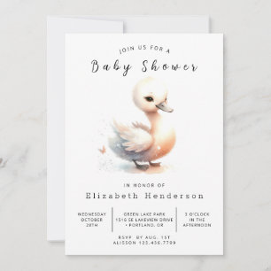 Invitación Gracetable Printable Swan Baby Shower