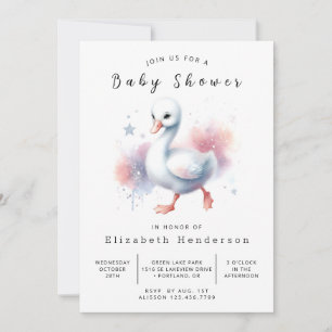 Invitación Gracetable Printable Swan Baby Shower