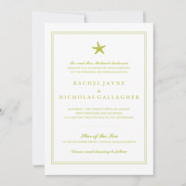 Invitación Graceus Starfish | BODA (Anverso)