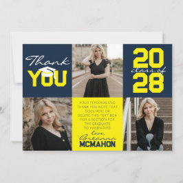 Invitación Gracias a la graduación de fotos de Marina y Amari