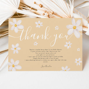 Invitación Gracias a la linda acuarela color margarita oro du