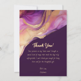 Invitación Gracias a la modernidad Resumen Rosa Púrpura y Oro