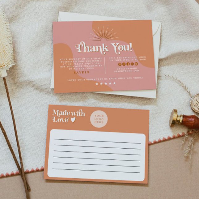 Invitación Gracias a los negocios del Naranja Retro de TRIXIE (Subido por el creador)