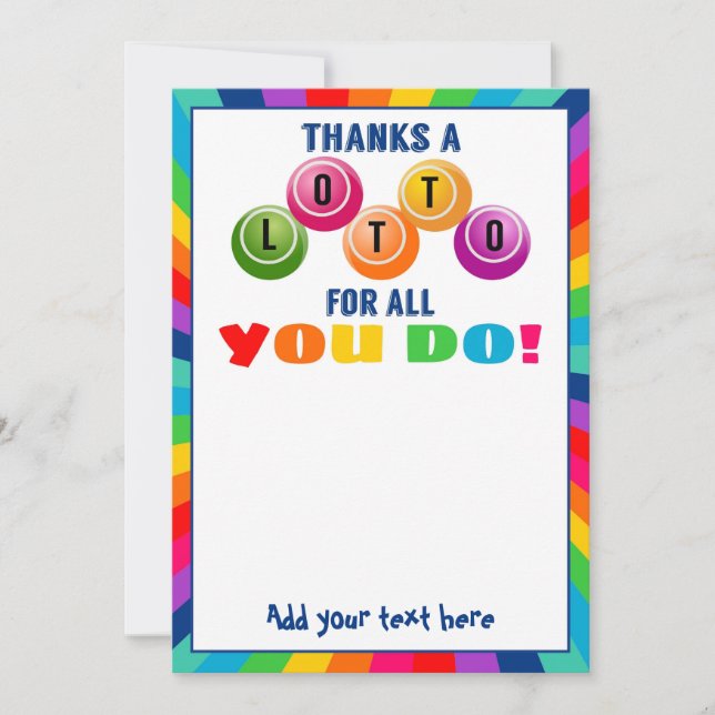 Invitación gracias a Lotto por todo lo que haces como regalo  (Anverso)