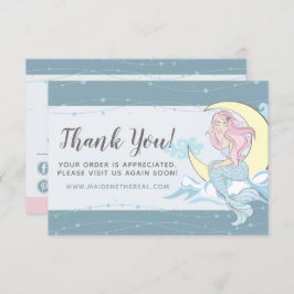 Invitación Gracias a Mermaid Moon y Stars Mystical Siren Card