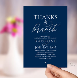 Invitación Gracias A Un Brunch, Boda Moderna y Elegante