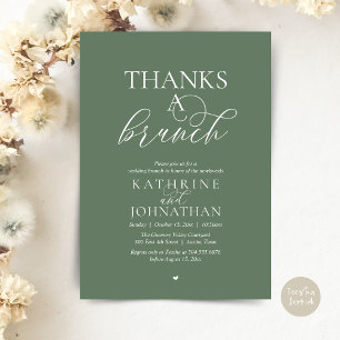 Invitación Gracias A Un Brunch, Boda Moderna y Elegante