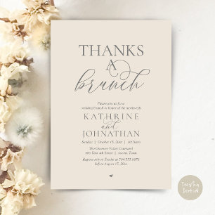 Invitación Gracias A Un Brunch, Boda Moderna y Elegante