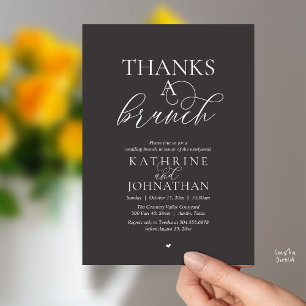 Invitación Gracias A Un Brunch, Boda Moderna y Elegante