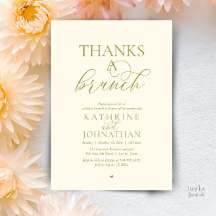 Invitación Gracias A Un Brunch, Boda Moderna y Elegante