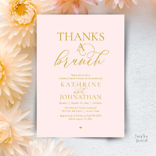 Invitación Gracias A Un Brunch, Boda Moderna y Elegante