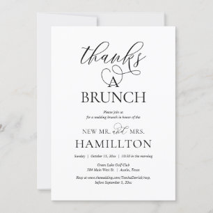 Invitación Gracias a un Brunch, Fiesta de Elopement después d