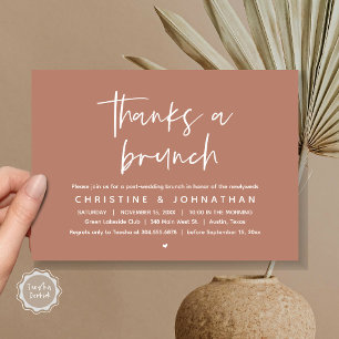 Invitación Gracias A Un Brunch, Moderna Celebración Post-Boda