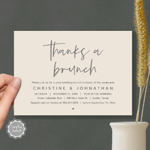 Invitación Gracias A Un Brunch, Moderna Celebración Post-Boda
