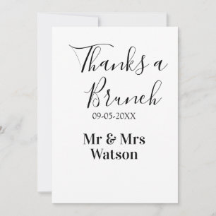 Invitación Gracias a un brunch post boda nombre fecha simple