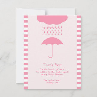Invitación Gracias, Baby Girl Shower Flat Card