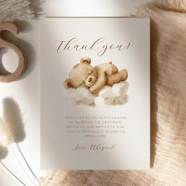 Invitación Gracias Baby Shower por dormir Teddy Bear