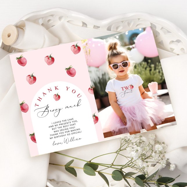 Invitación Gracias berry mucha fresa foto de cumpleaños (Subido por el creador)