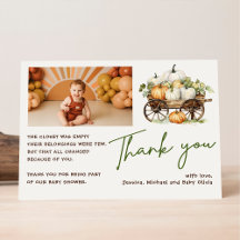 Gracias Boho Foto Otoño Calabaza Baby Shower