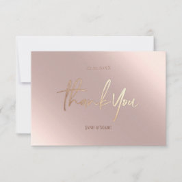 Invitación Gracias Cartas Faux Relieve metalizado Rosegold Po