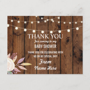Invitación Gracias Chica Baby Shower Flor Flor Flor Rosa Flor