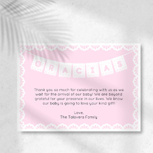 Invitación Gracias Cielito Lindo Pink Baby Shower
